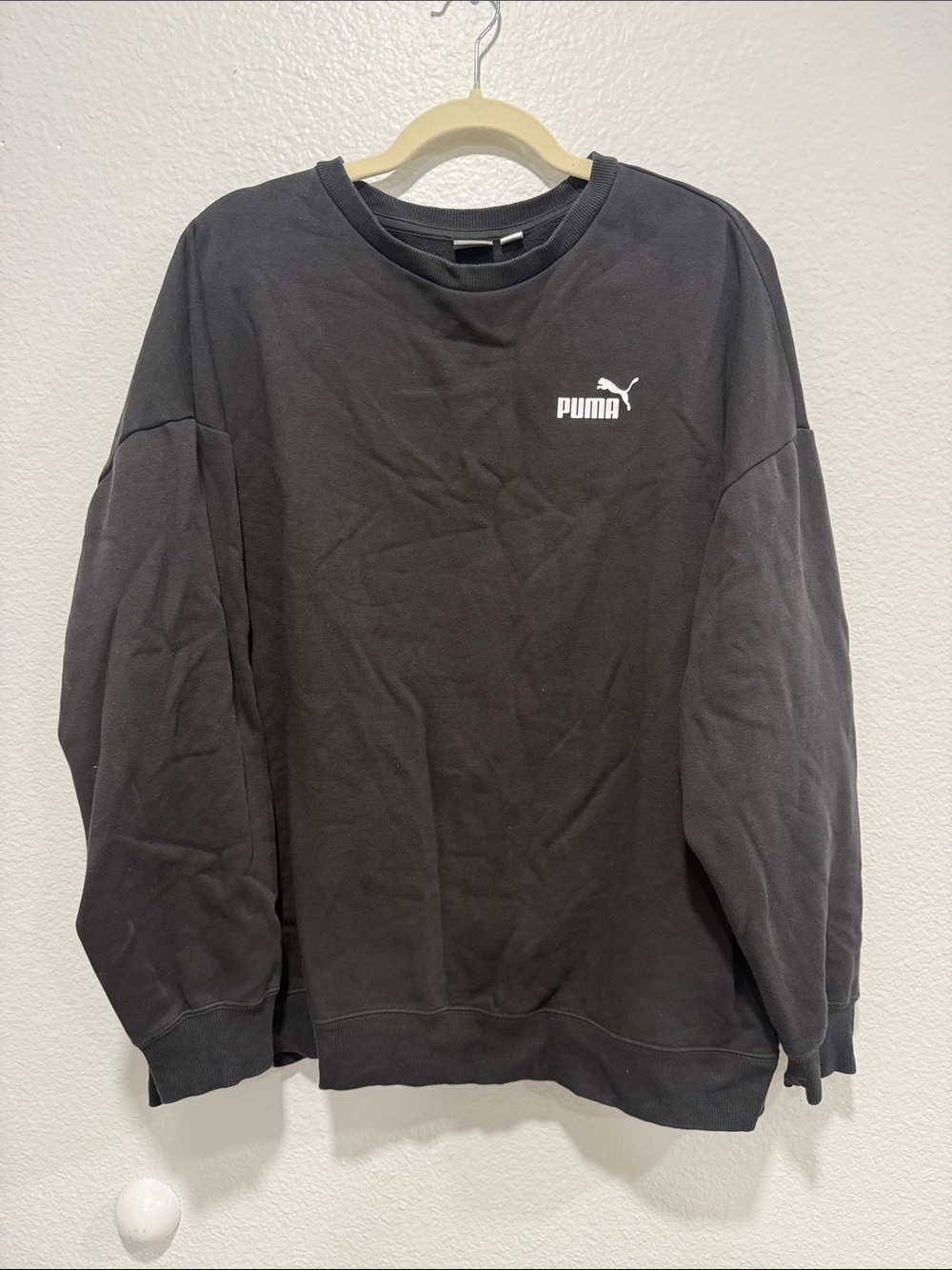 Puma Black Crewneck Pullover with White Logo